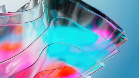 Abstract background with colored glass flower on a light blue background for a light bright design